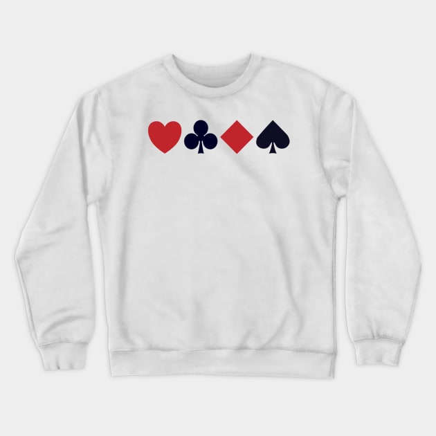 Playing Card Suits Crewneck Sweatshirt by jw608